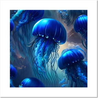 Blue Jellyfish Posters and Art